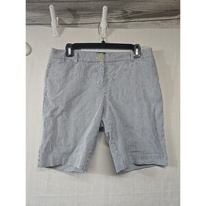 Talbots The Perfect Shorts Womens Size‎ 8P Petite Seersucker Stretch Bermuda